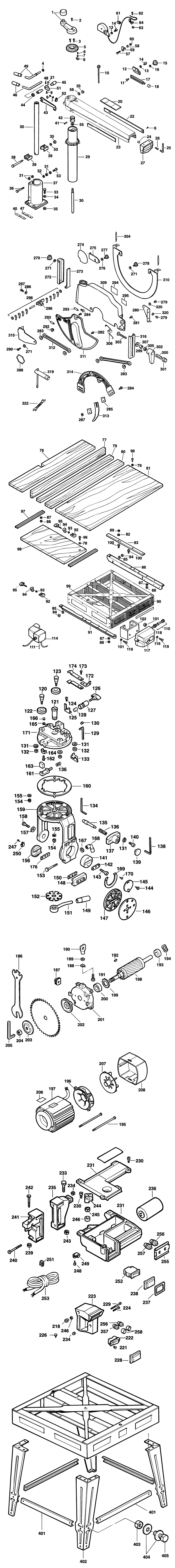 Elu RAS1501---A Type 1 Radial Arm Saw Spare Parts