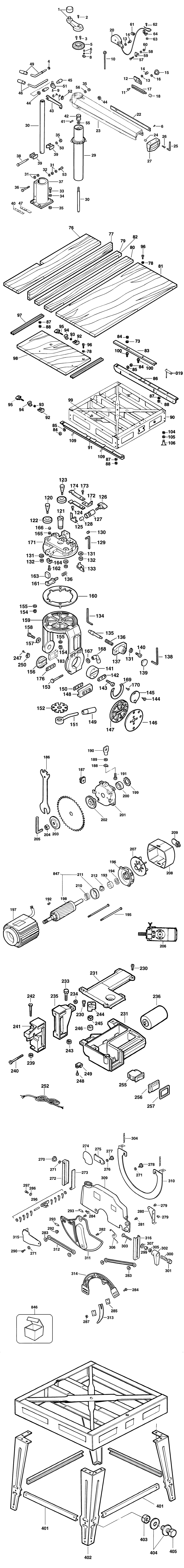 Elu RAS1501---D Type 2 Radial Arm Saw Spare Parts