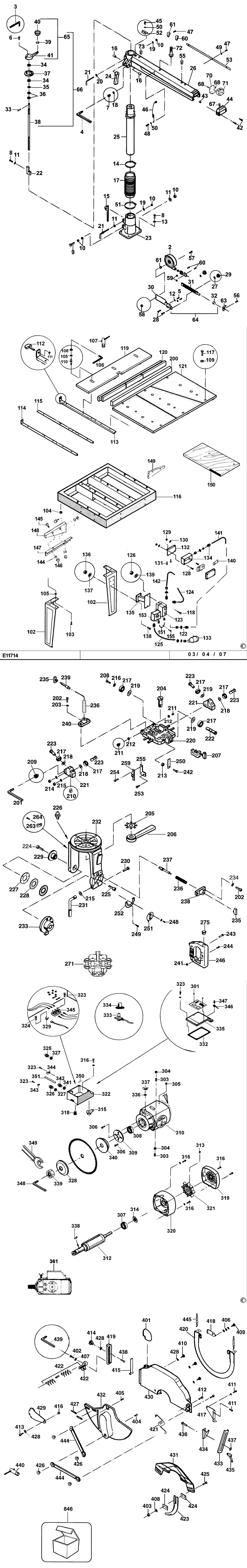 Elu RAS1603---H Type 1 Radial Arm Saw Spare Parts
