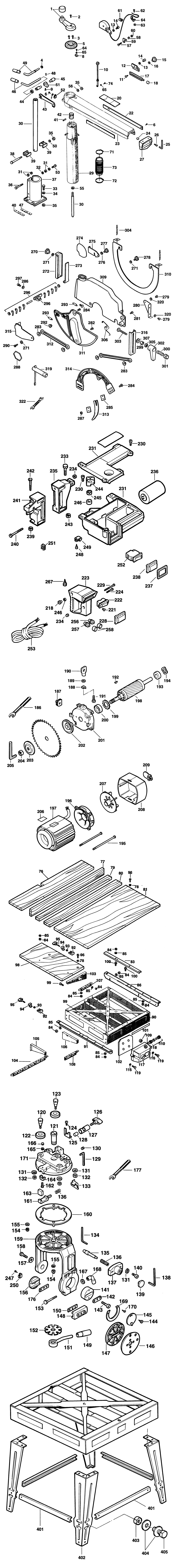 Elu RAS1751---A Type 1 Radial Arm Saw Spare Parts