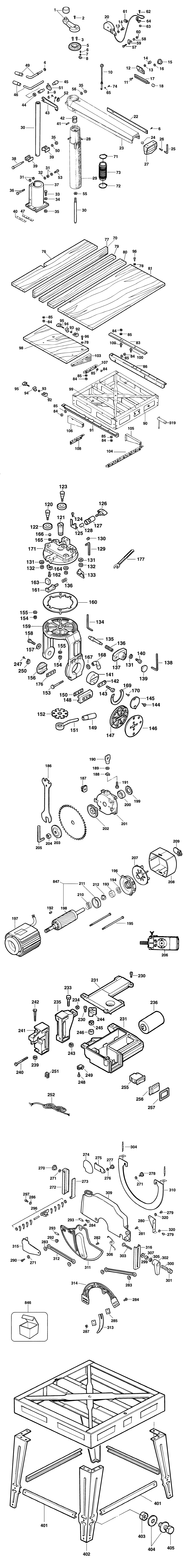 Elu RAS1751 Type 2 Radial Arm Saw Spare Parts