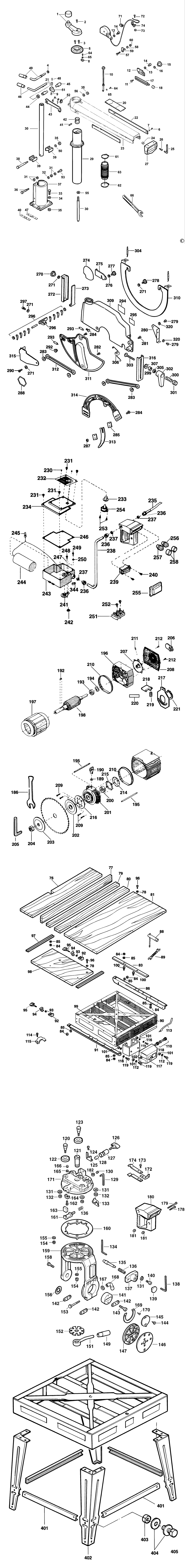 Elu RAS8001---A Type 1 Radial Arm Saw Spare Parts