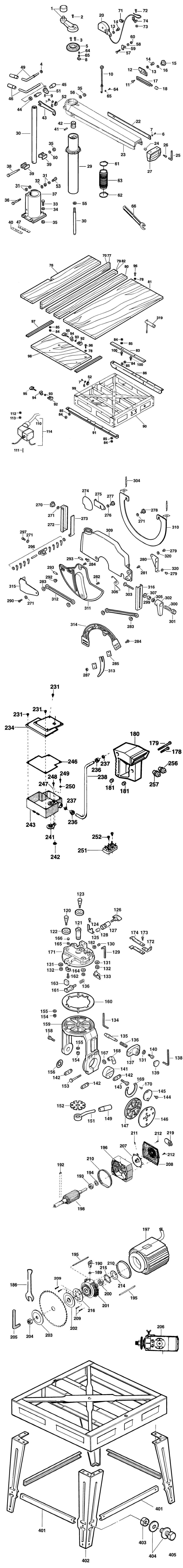 Elu RAS8003---B Type 1 Radial Arm Saw Spare Parts