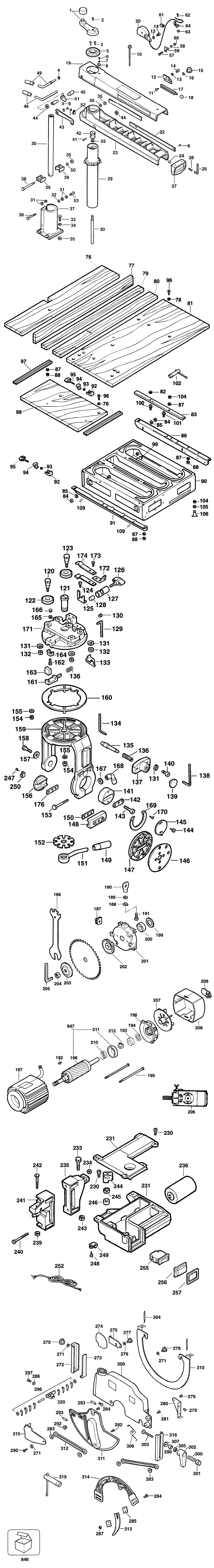 Elu RKS1251 Type 1 Radial Arm Saw Spare Parts