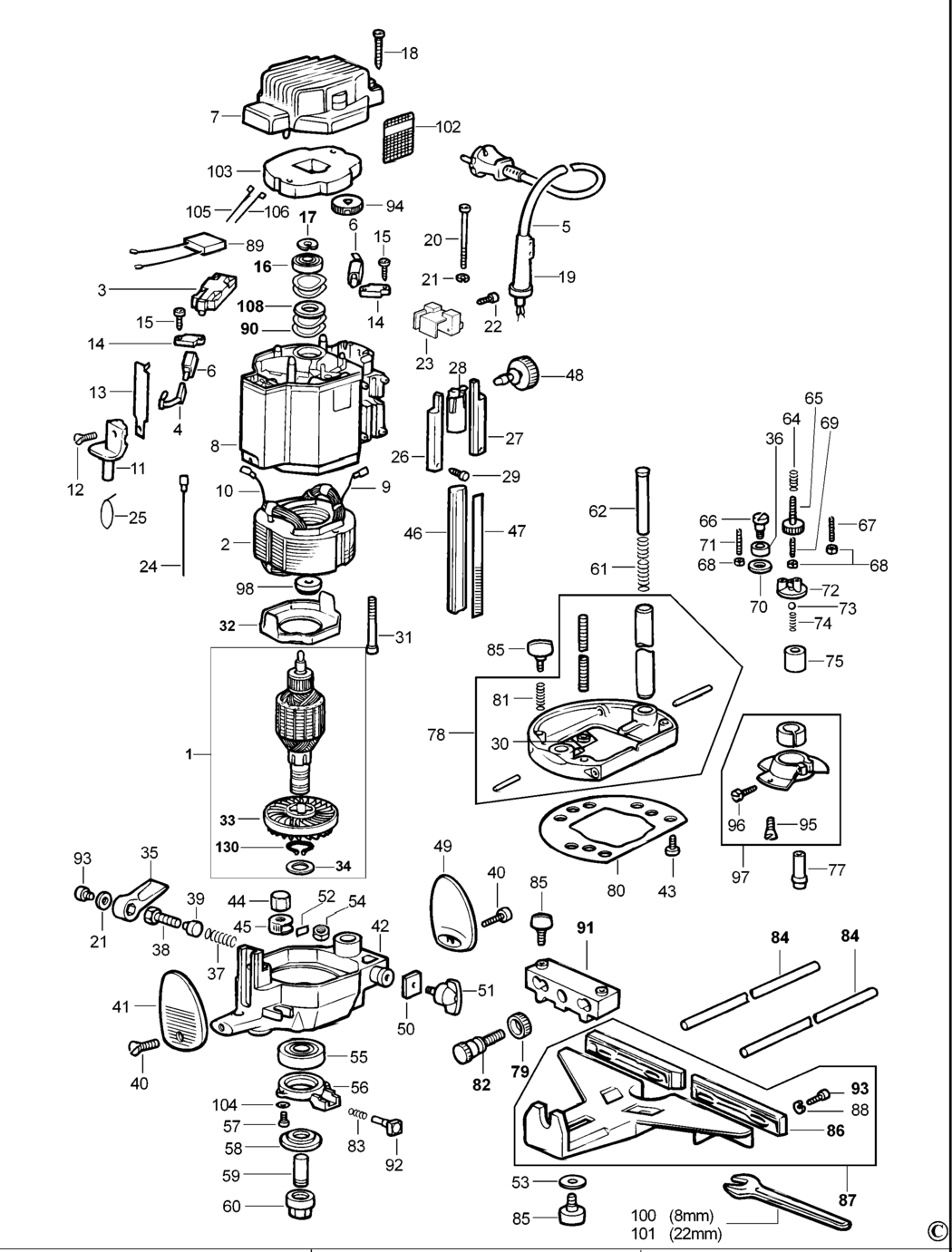 Elu MOF177E Type 3 Router Spare Parts