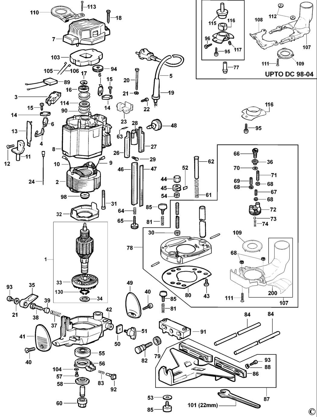 Elu MOF177E Type 4 Router Spare Parts