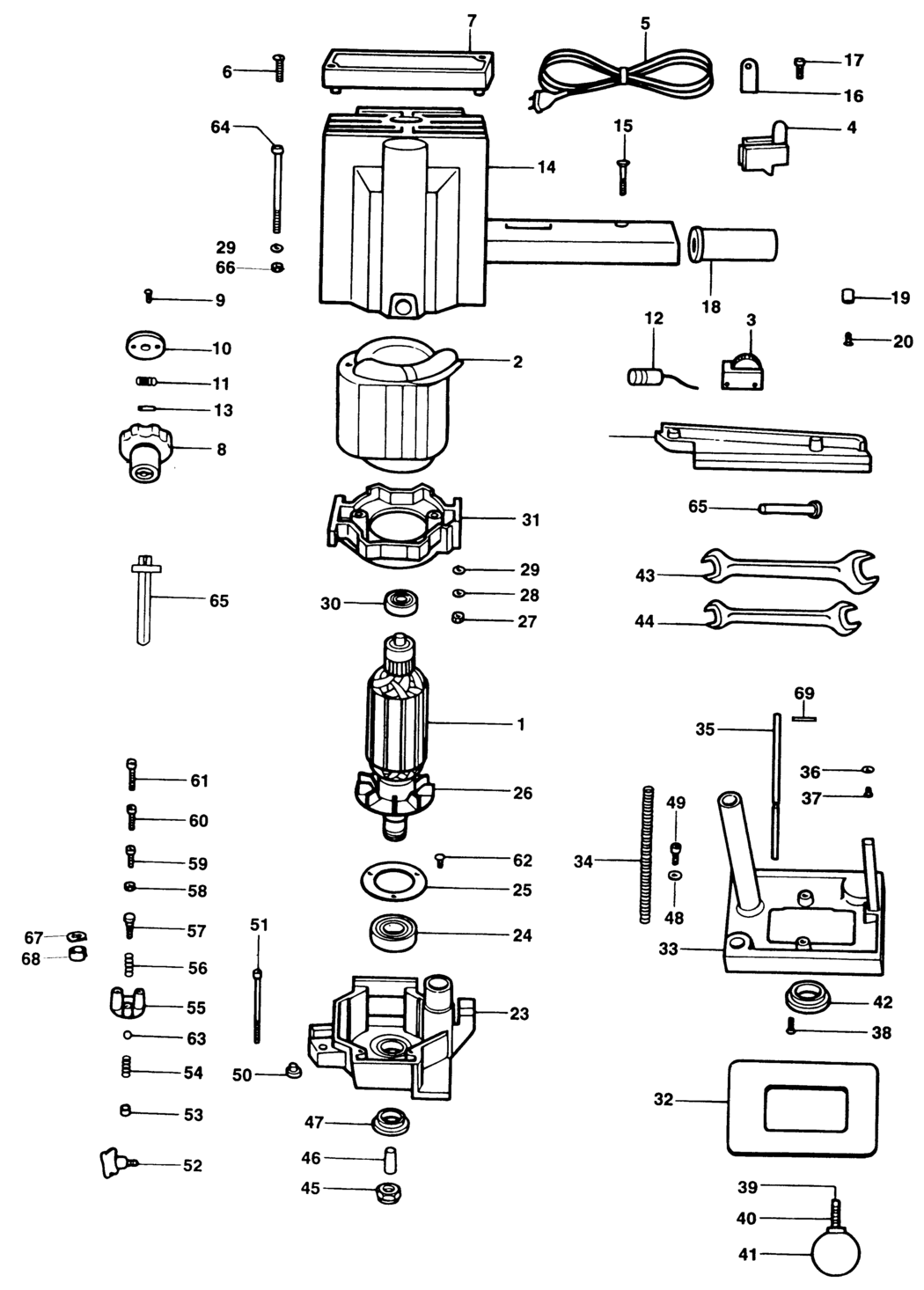 Elu MOF69 Type 1 Router Spare Parts