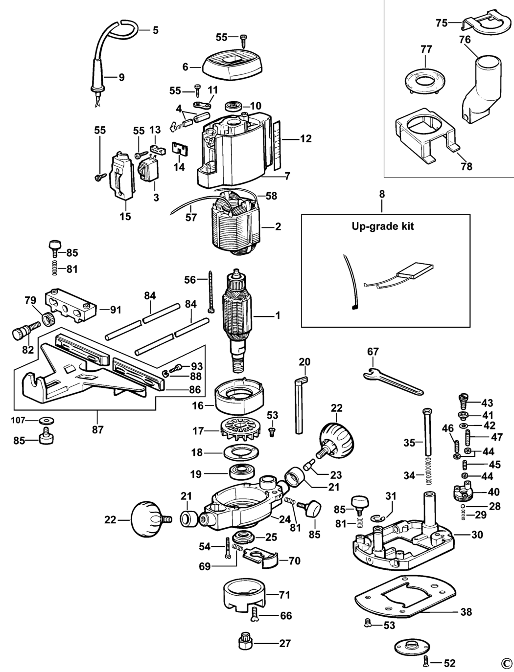 Elu MOF96 Type 3 Router Spare Parts