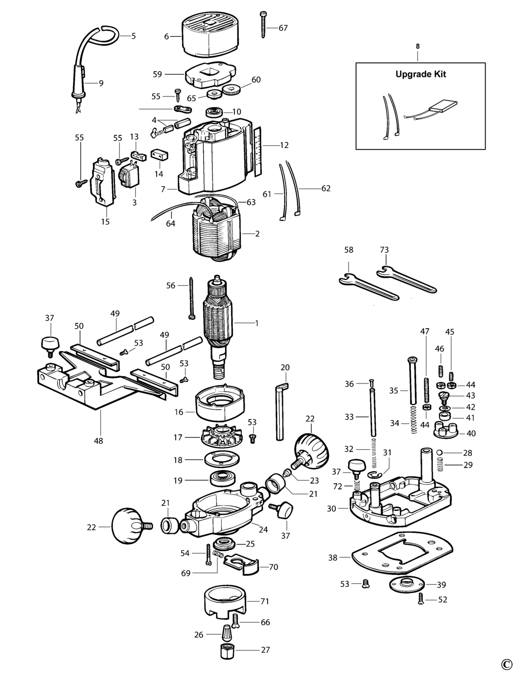 Elu MOF96E Type 2 Router Spare Parts