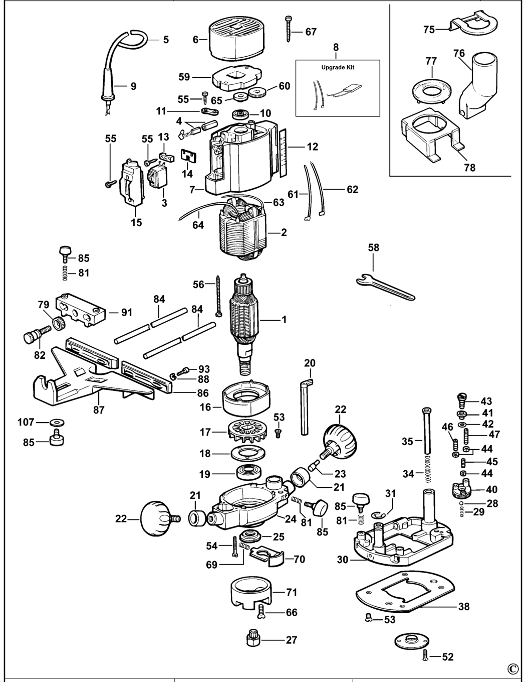 Elu MOF96E Type 3 Router Spare Parts