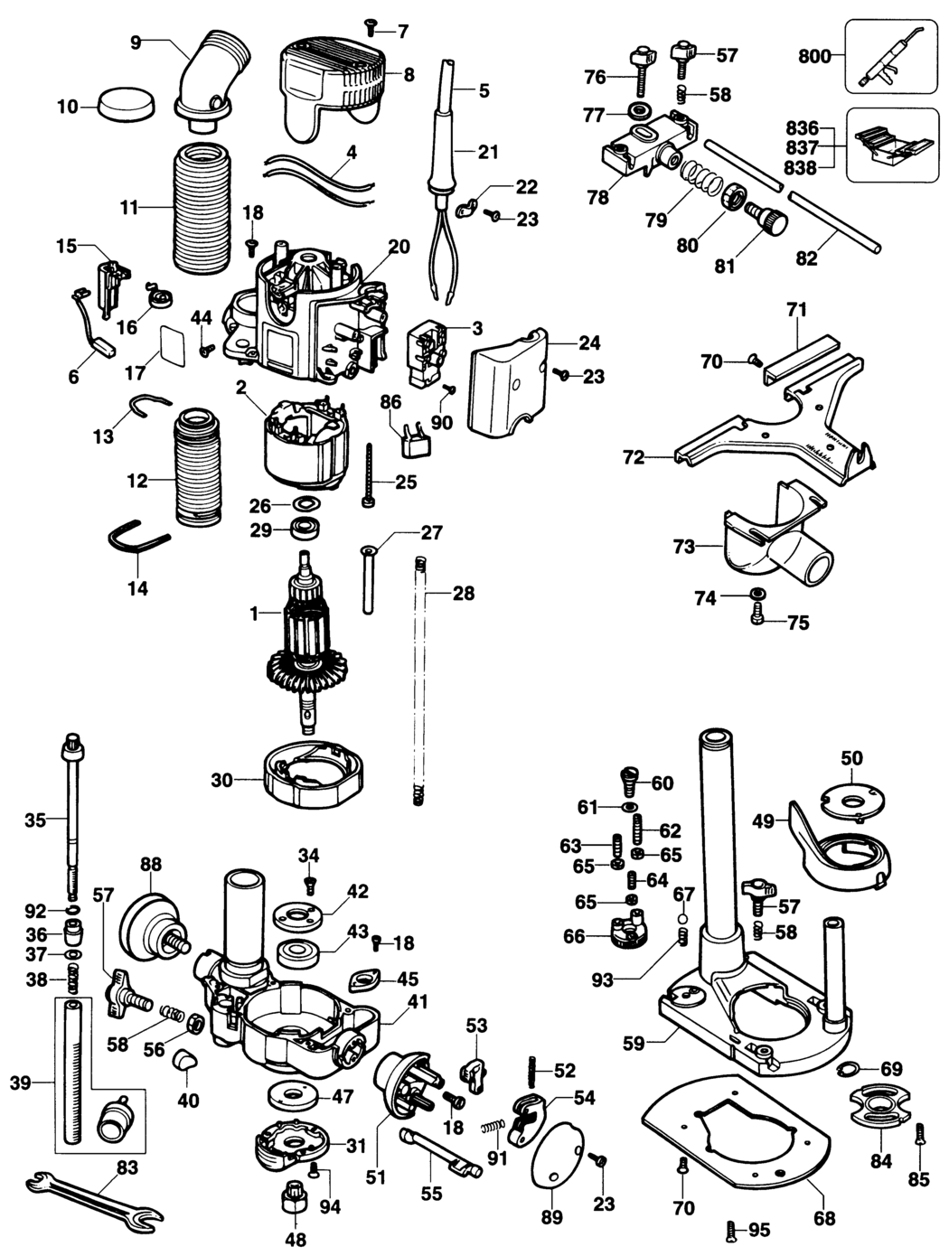 Elu OF97 Type 1 Router Spare Parts