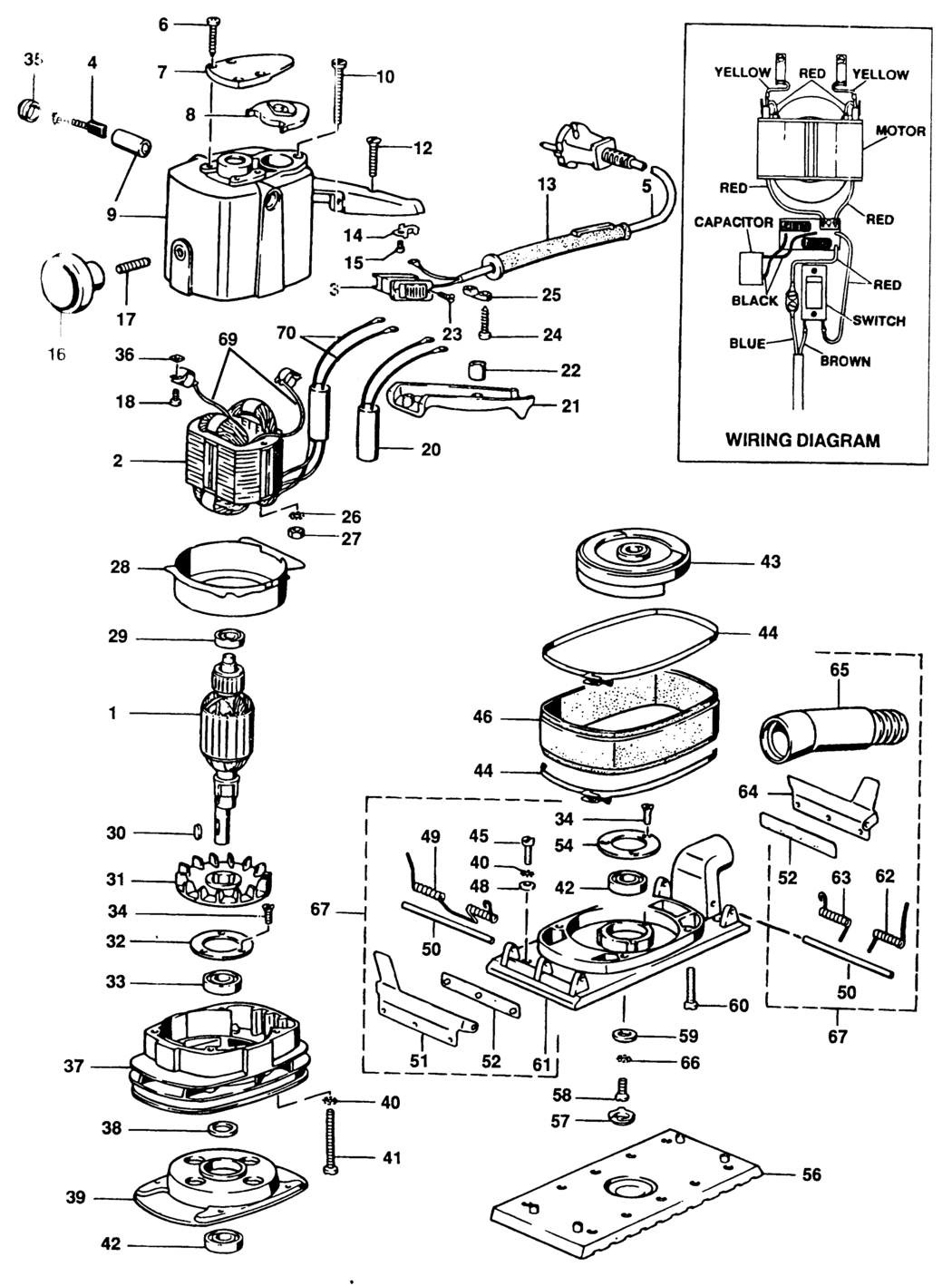 Elu MVS47A Type 1 Orbital Sander Spare Parts