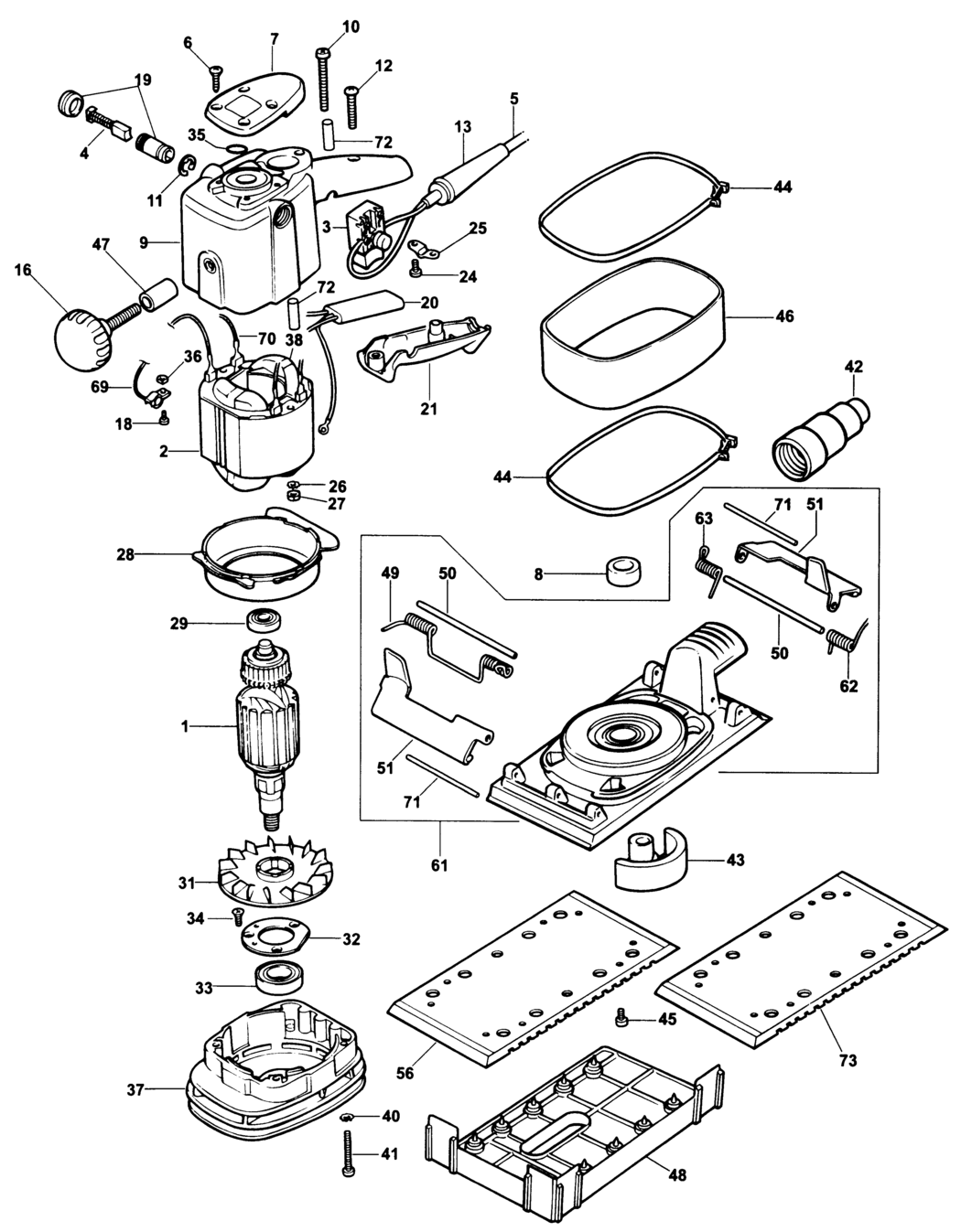 Elu VS71 Type 1 Sander Spare Parts