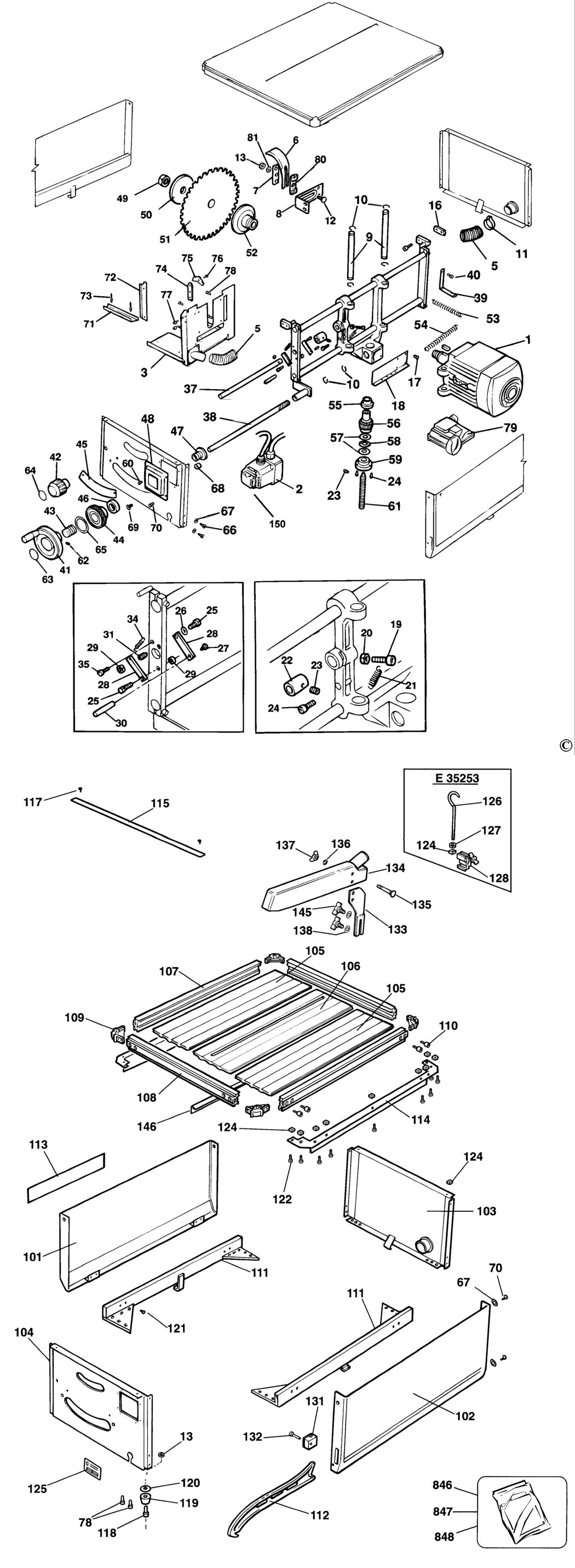 Elu ETS3001 Type 2 Table Saw Spare Parts