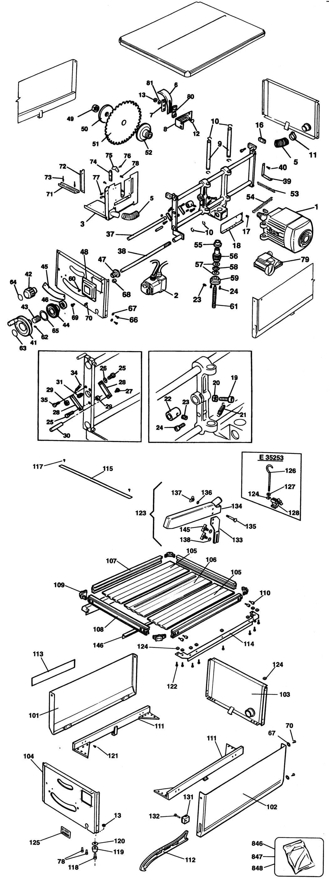 Elu ETS3003 Type 2 Table Saw Spare Parts