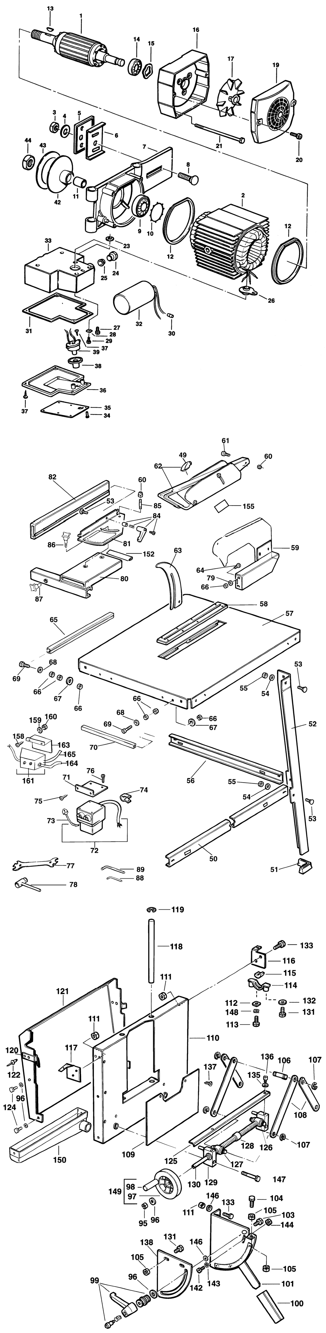 Elu ETS3151 Type 1 Site Saw Spare Parts