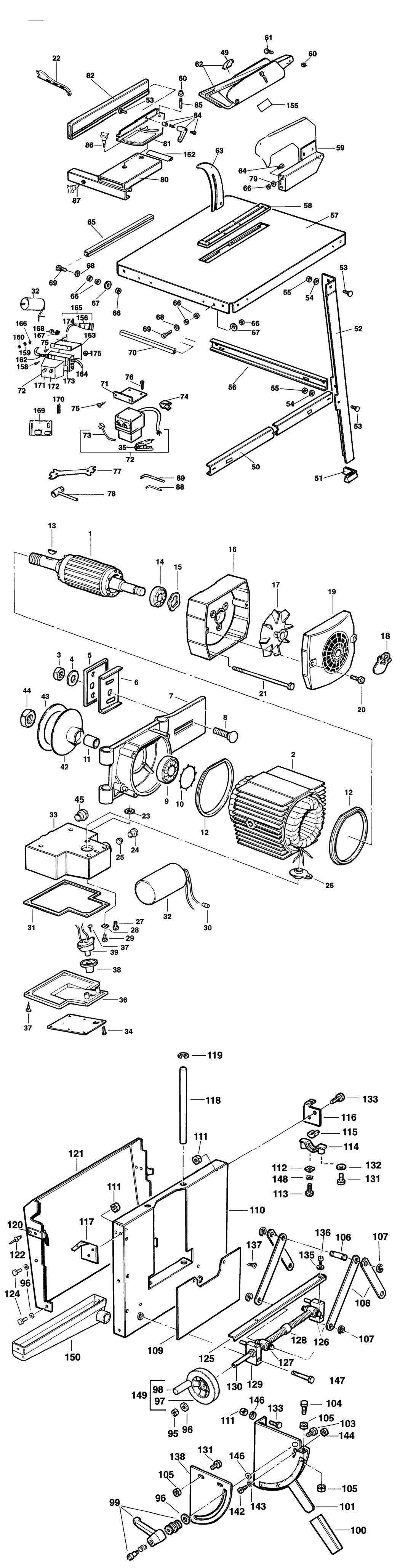 Elu ETS3151 Type A1 Site Saw Spare Parts