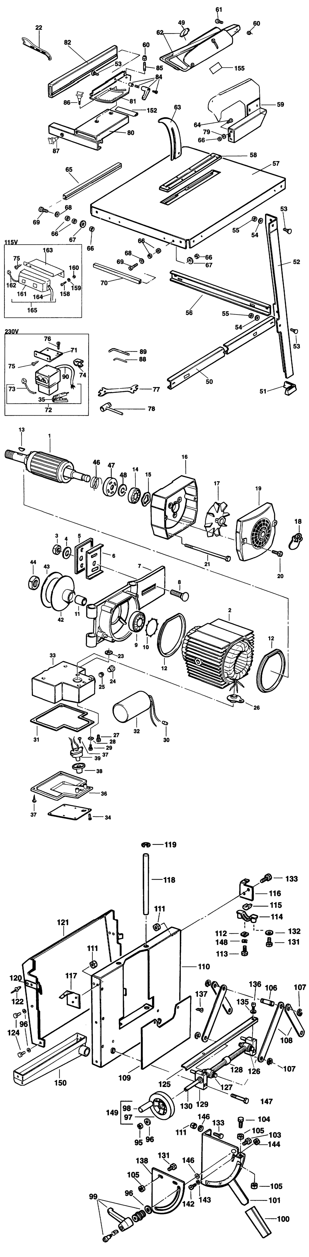 Elu ETS3151 Type 2 Site Saw Spare Parts