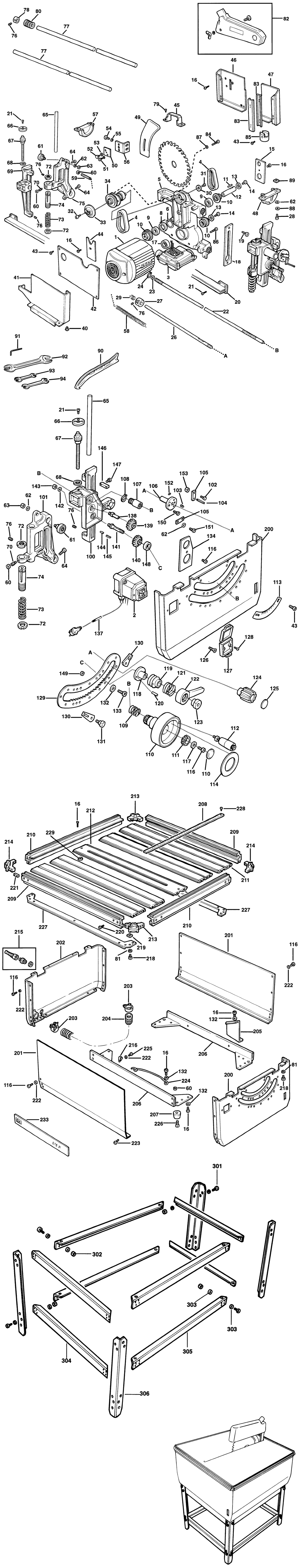 Elu ETS33 Type 1 Saw Bench Spare Parts