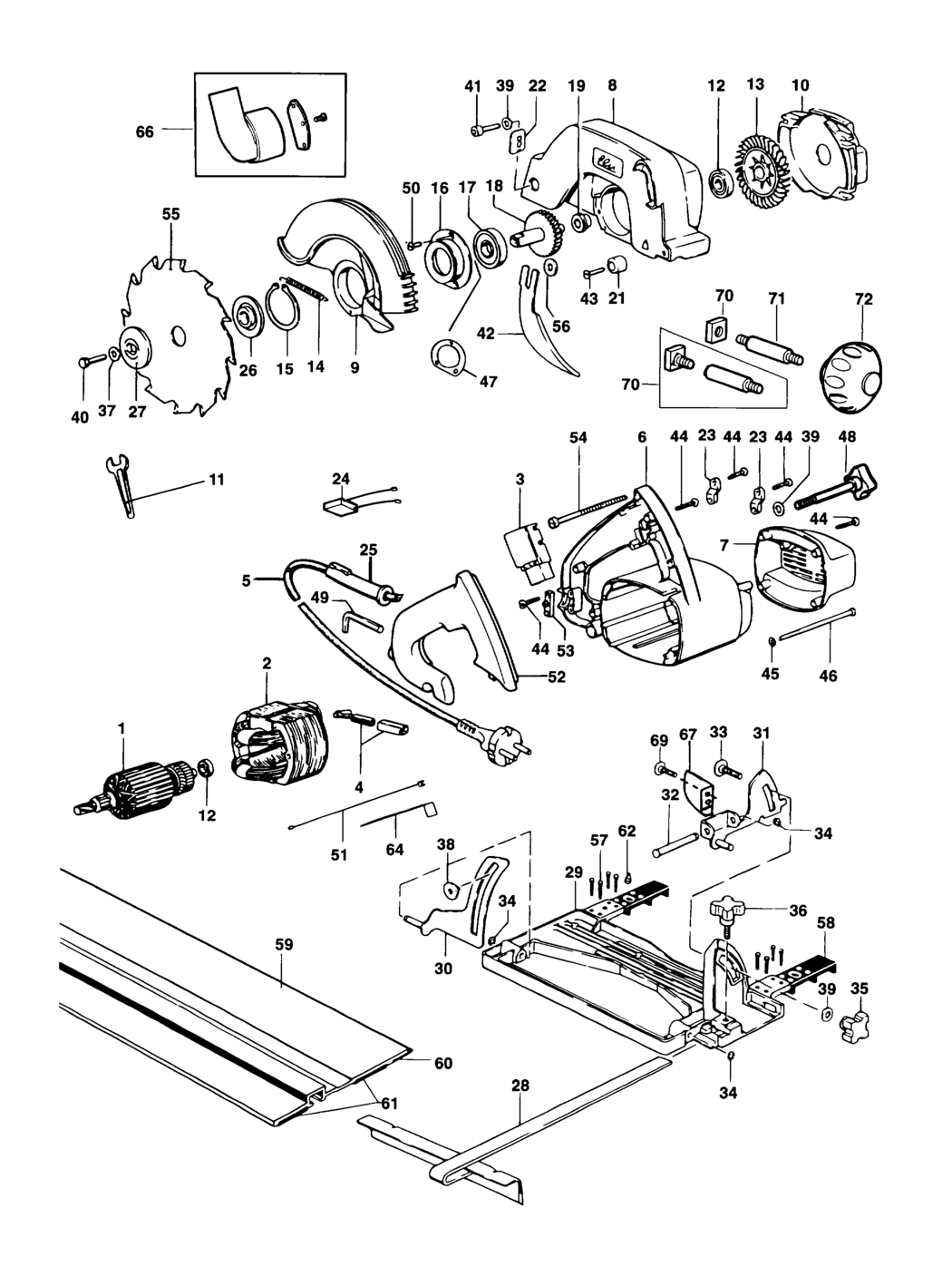 Elu MH151 Type 5 Circ. Saw Spare Parts