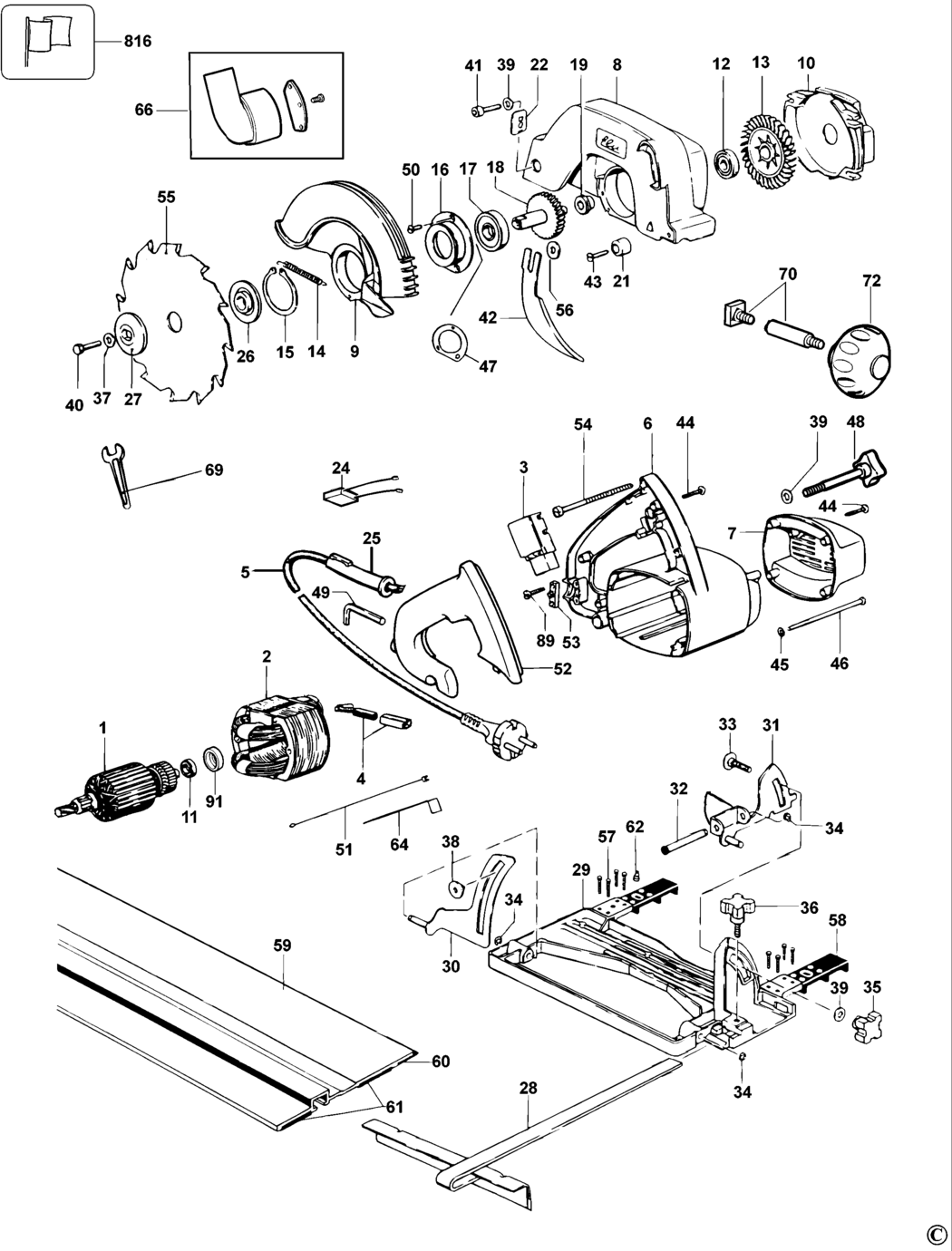 Elu MH151 Type 6 Circular Saw Spare Parts