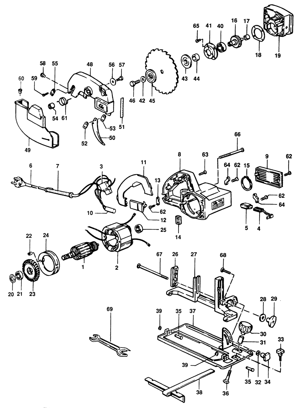 Elu MH155 Type 1 Circ. Saw Spare Parts