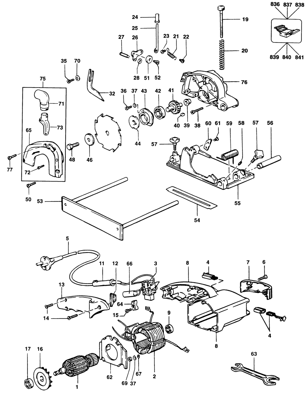 Elu MH25K Type 4 Circ. Saw Spare Parts