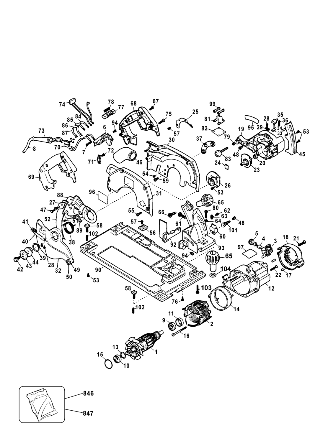 Elu MH286 Type 2 Circ. Saw Spare Parts