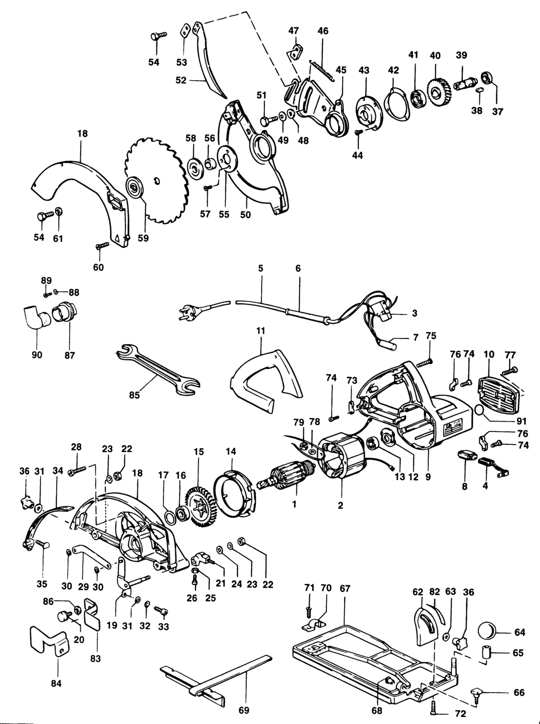 Elu MH85 Type 2 Circ. Saw Spare Parts