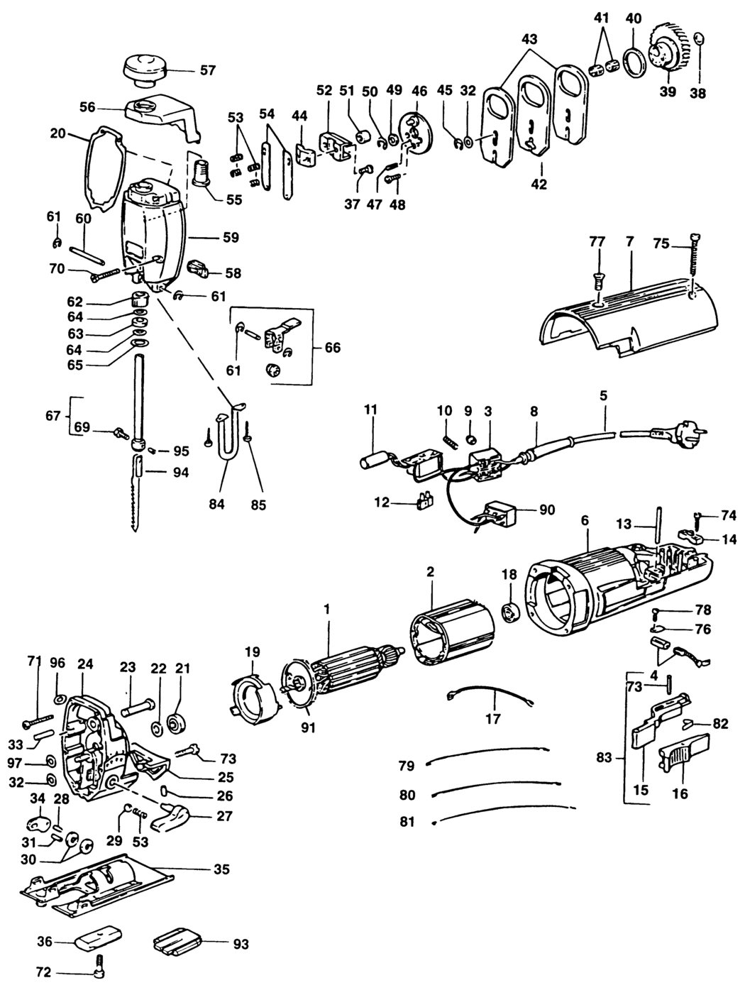 Elu ST142 Type 1 Jigsaw Spare Parts