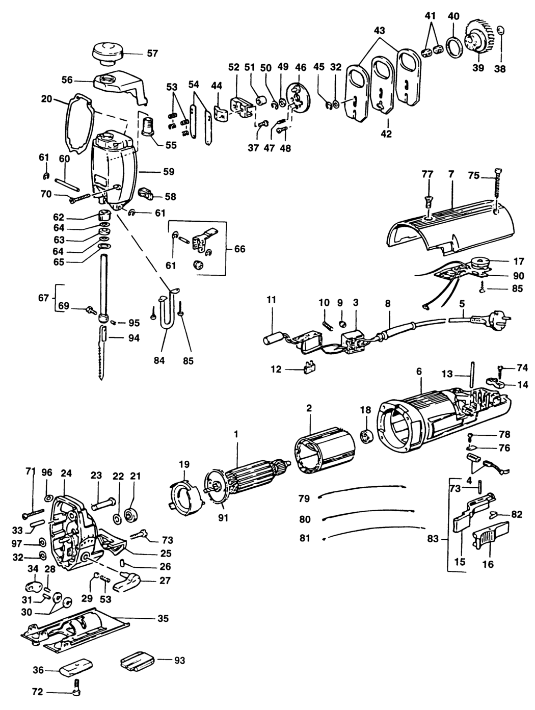 Elu ST142E Type 1 Jigsaw Spare Parts