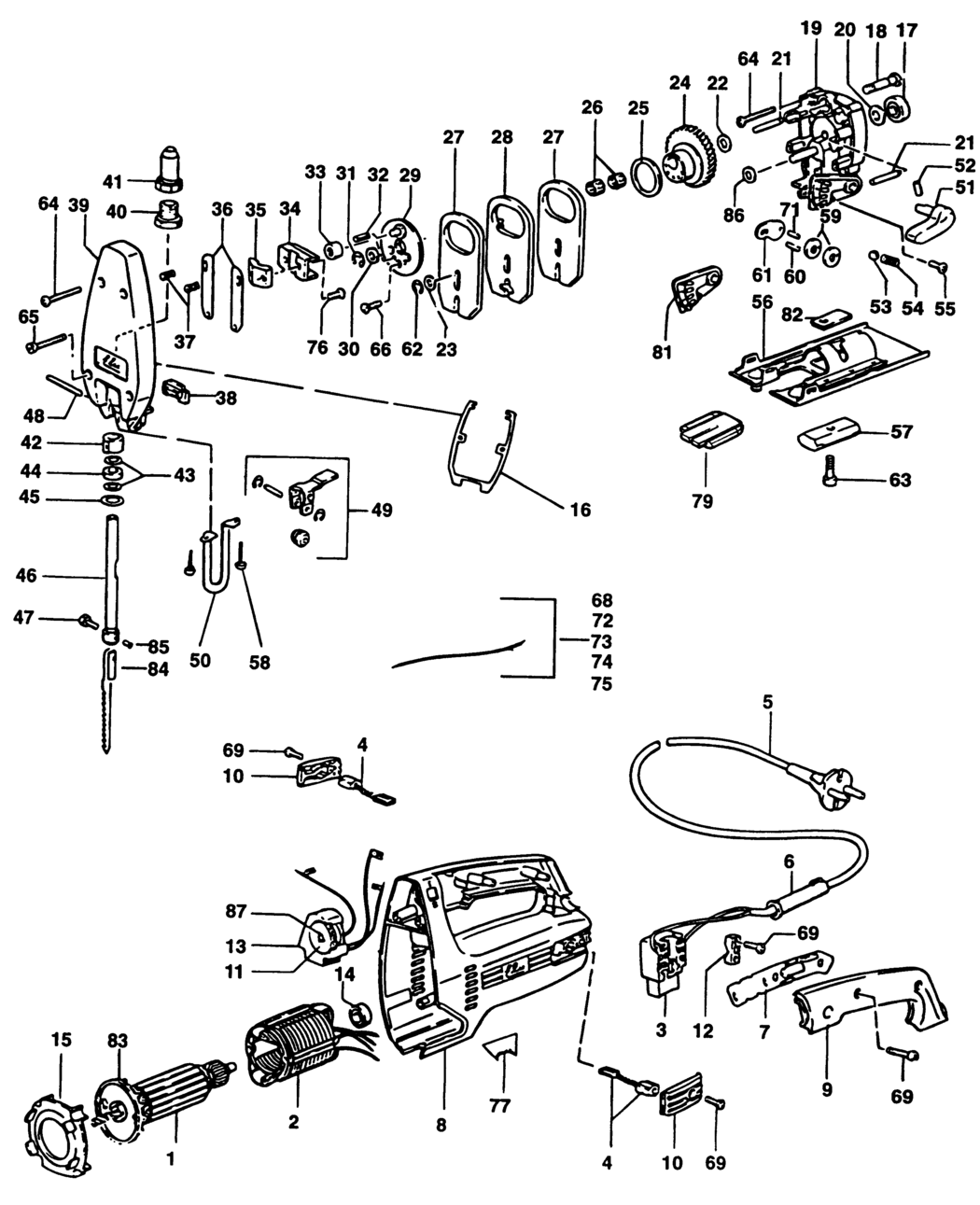 Elu ST152E Type 1 Jigsaw Spare Parts