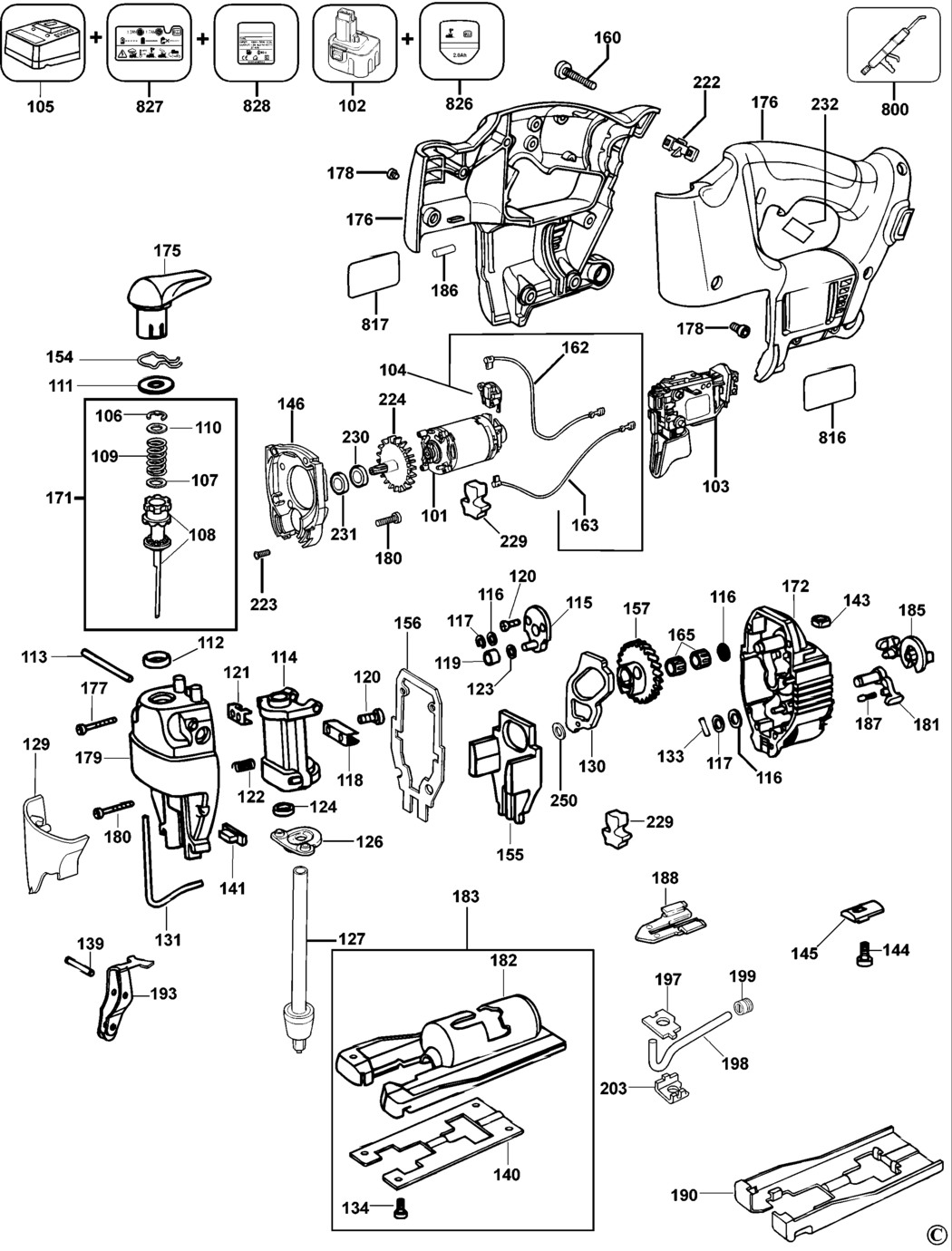 Elu ST18K Type 1 Cordless Jigsaw Spare Parts