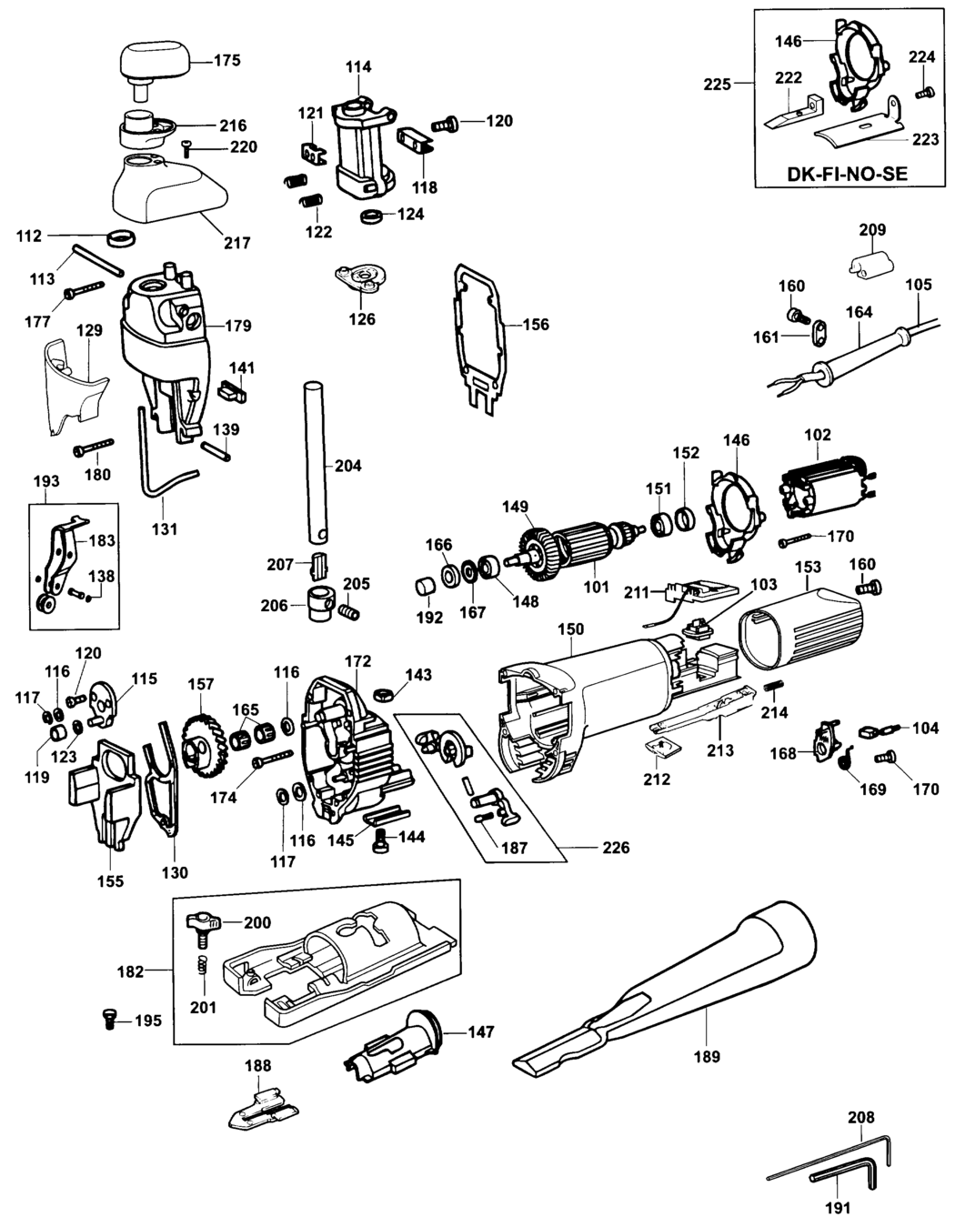 Elu ST72 Type 1 Jigsaw Spare Parts