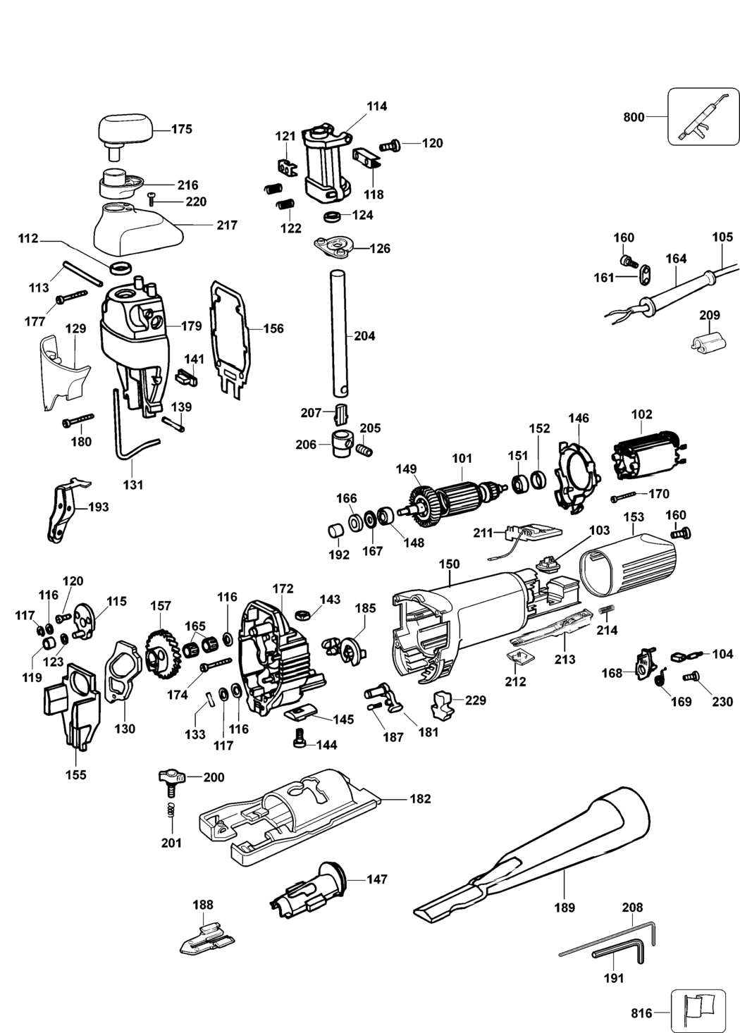 Elu ST72 Type 2 Jigsaw Spare Parts