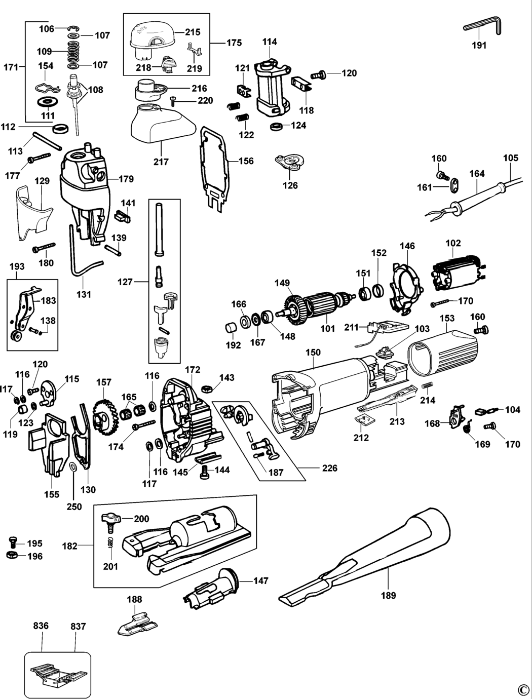 Elu ST73 Type 1 Jigsaw Spare Parts