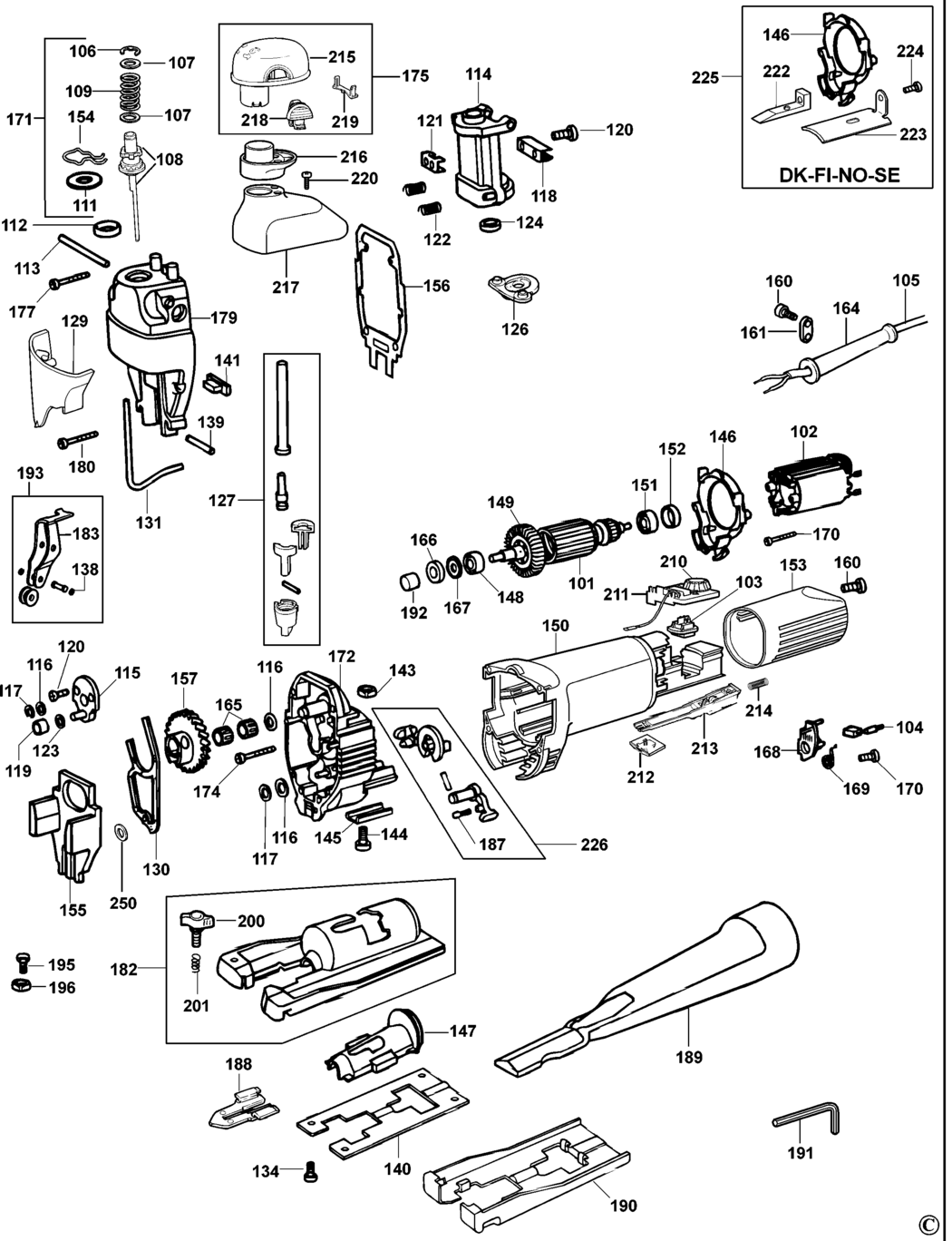 Elu ST74E Type 1 Jigsaw Spare Parts