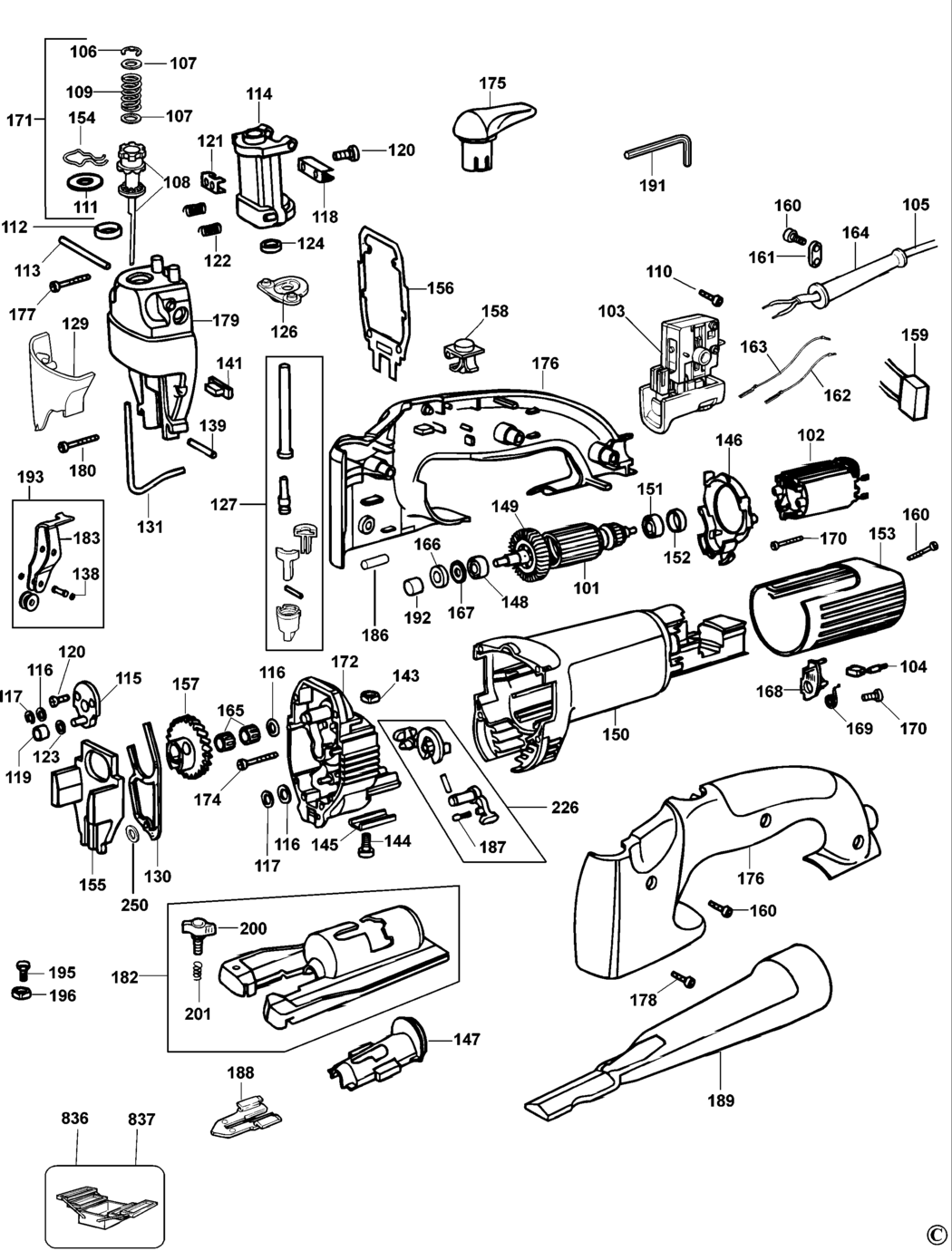 Elu ST83 Type 1 Jigsaw Spare Parts