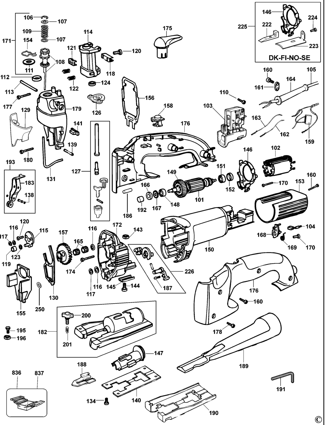 Elu ST84E Type 1 Jigsaw Spare Parts