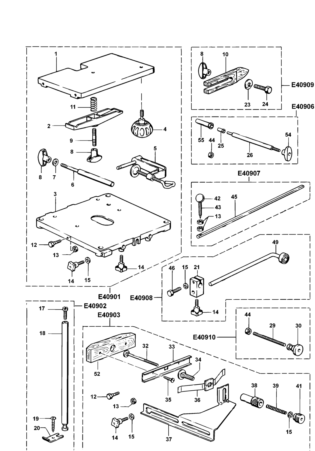 Elu 096203400 Type 1 Table Kit Spare Parts