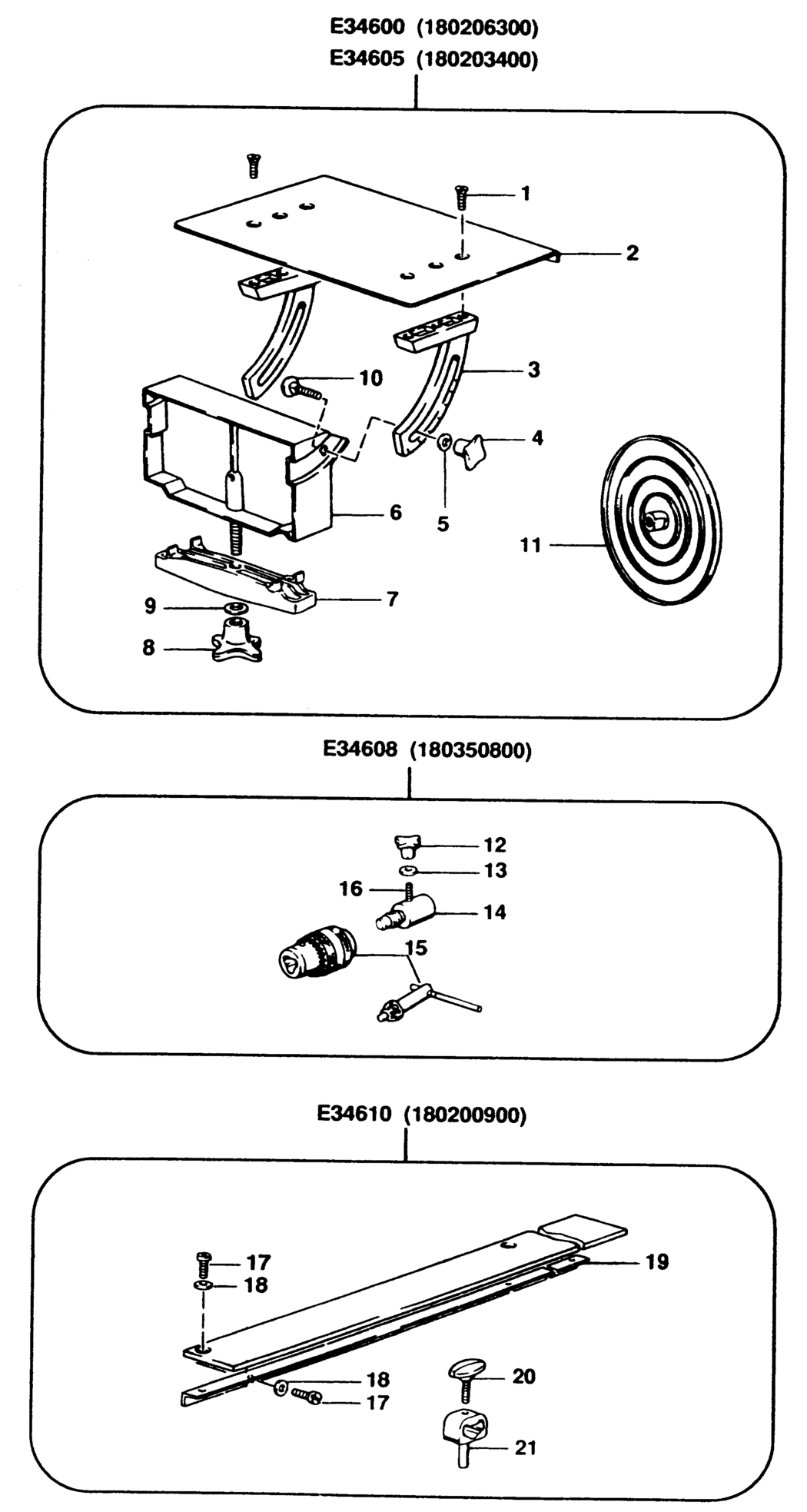 Elu 180206300 Type 1 Support Table Spare Parts