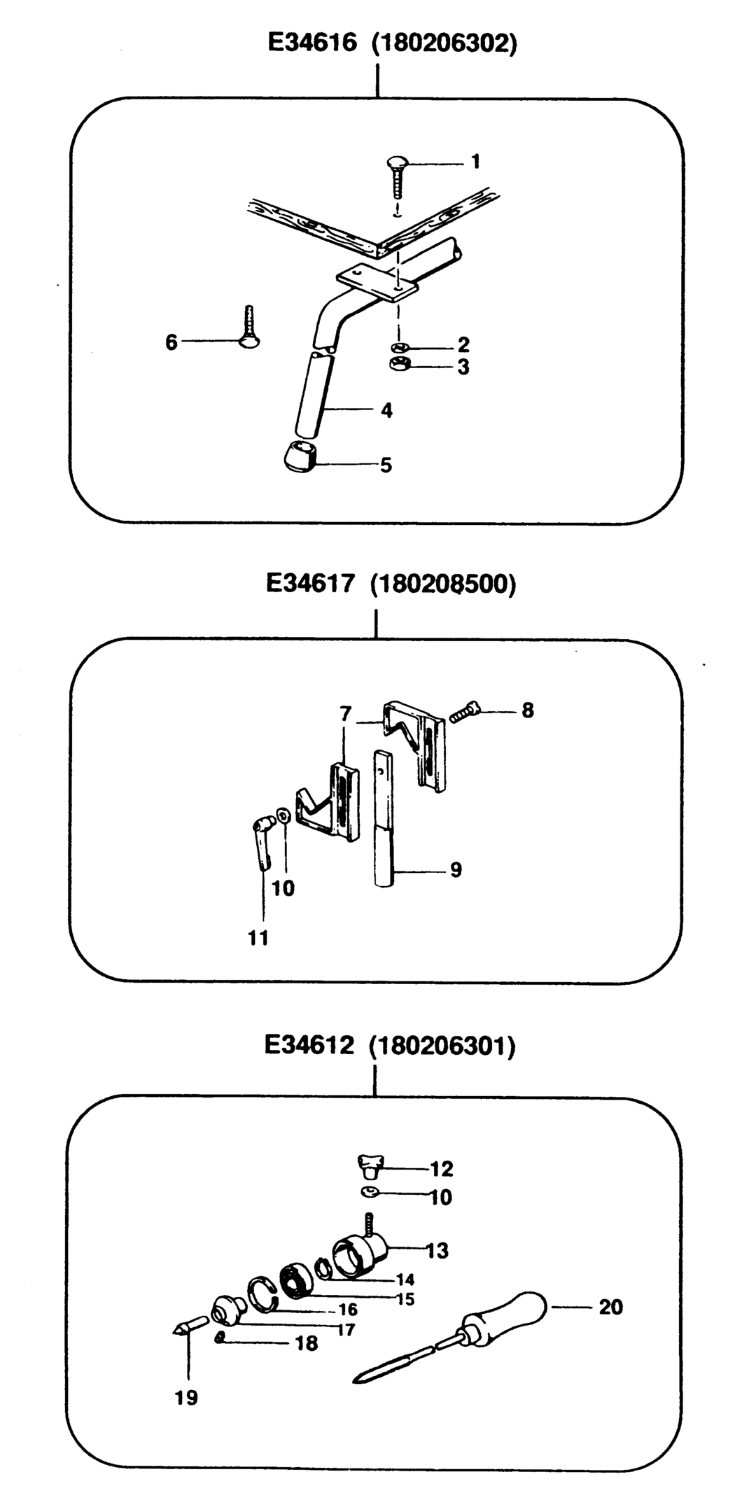 Elu E34617 Type 1 Rest Spare Parts