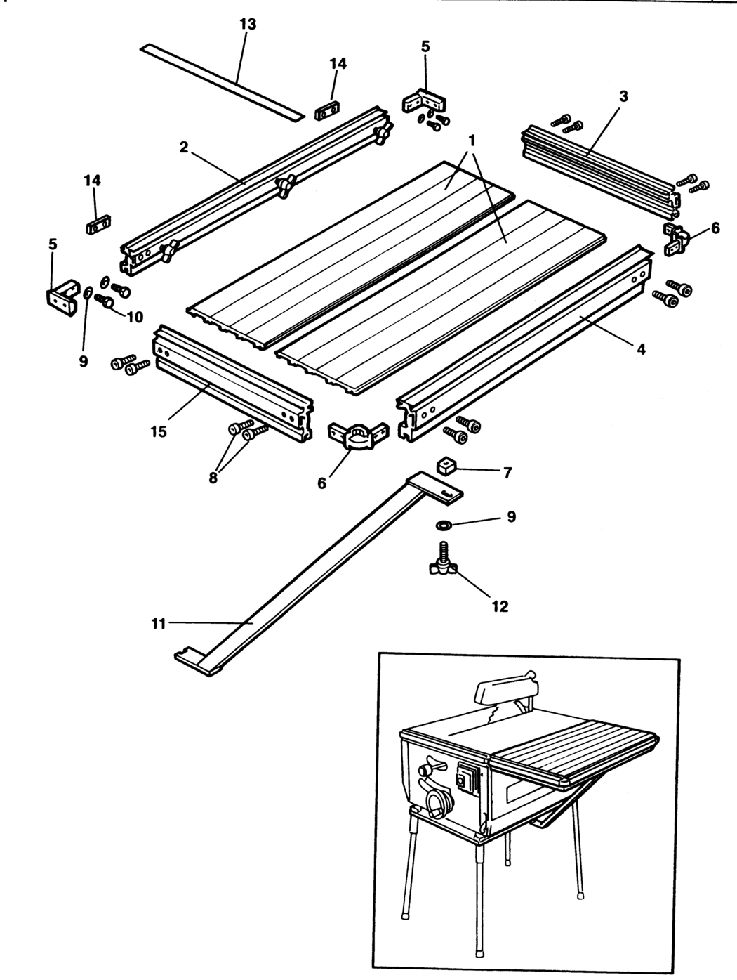 Elu E35172 Type 1 Extension Table Spare Parts