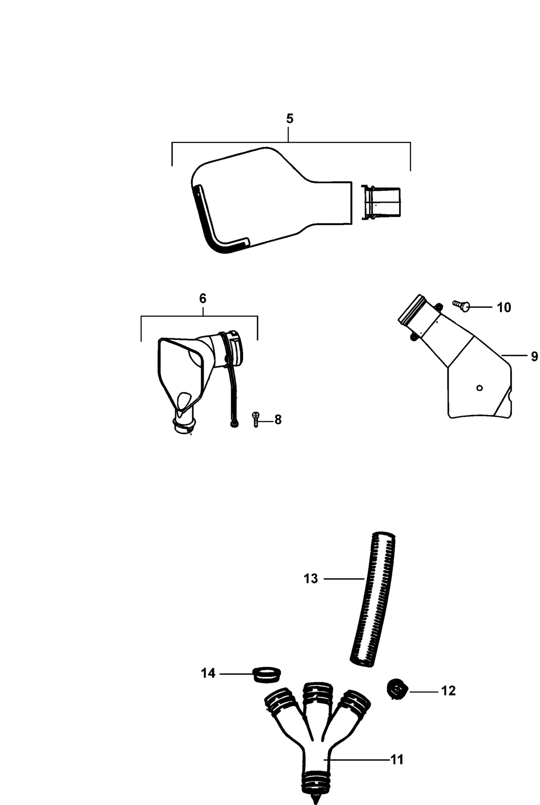 Elu EZ7088 Type 1 Dust Extraction Kit Spare Parts