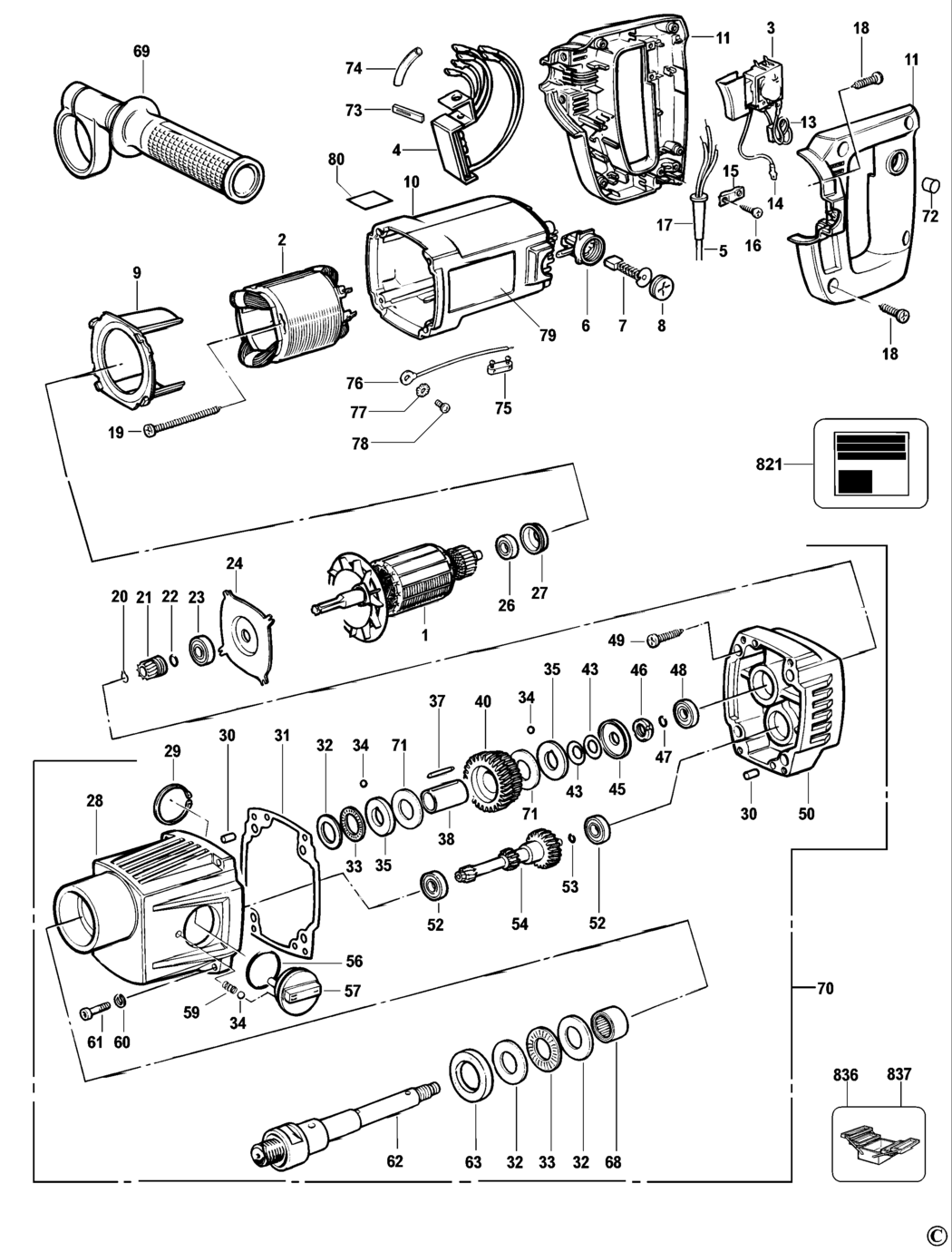 Elu DB10EKL Type 4 Diamond Drill Spare Parts