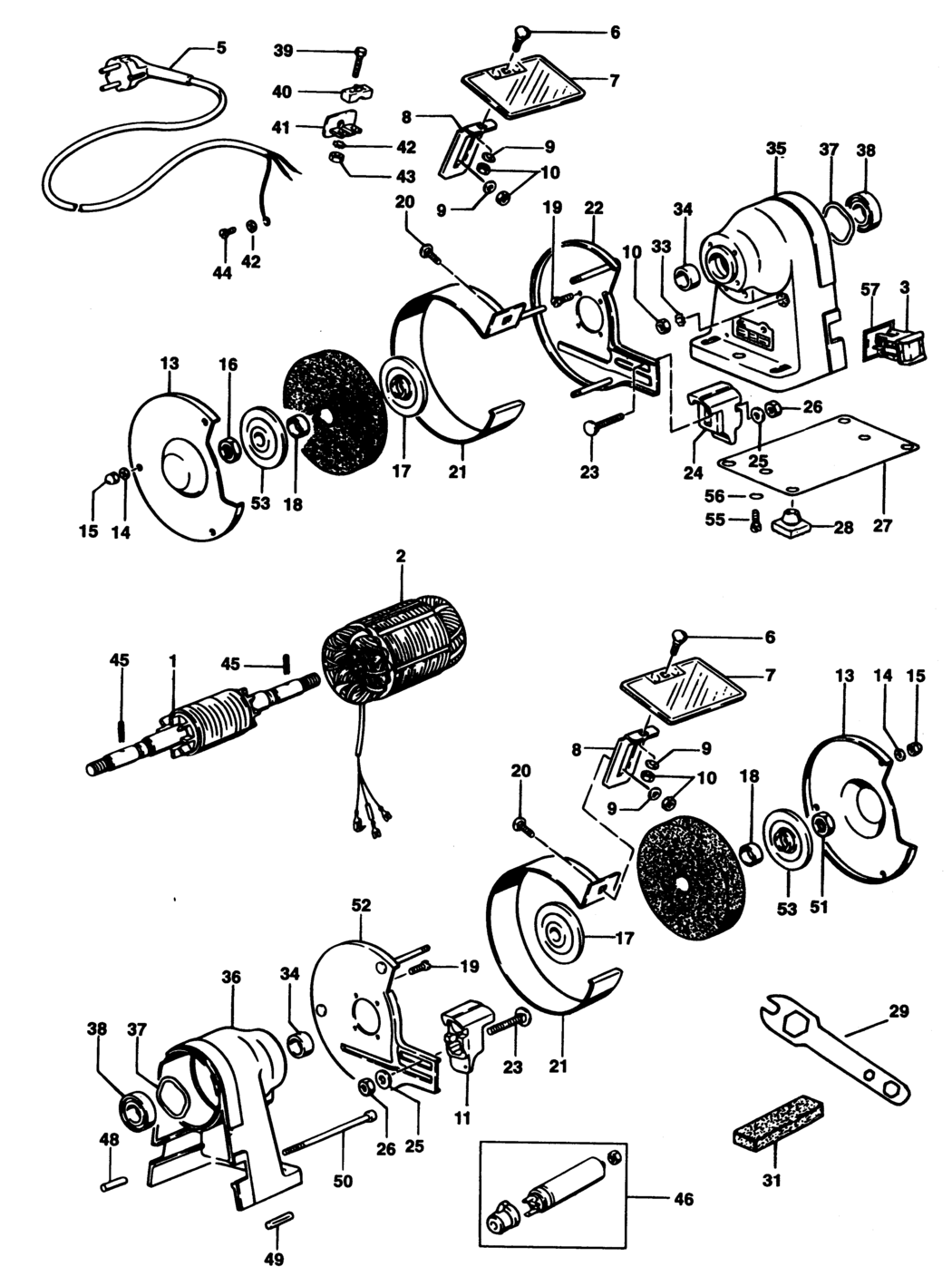 Elu EDS163 Type 1 Bench Grinder Spare Parts