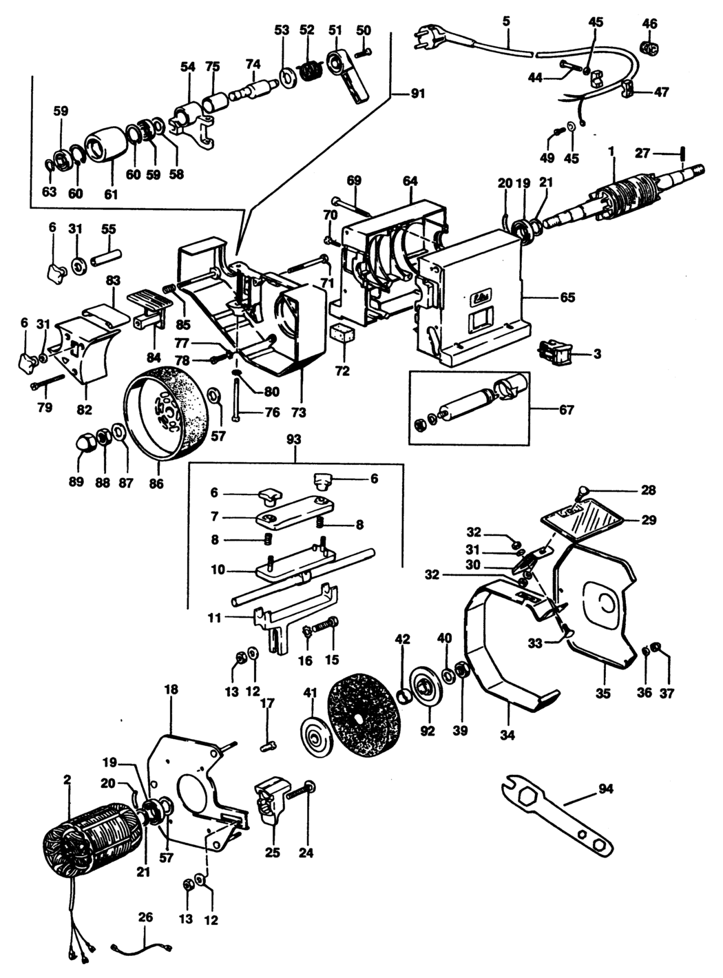 Elu MWA149 Type 1 Bench Grinder Spare Parts