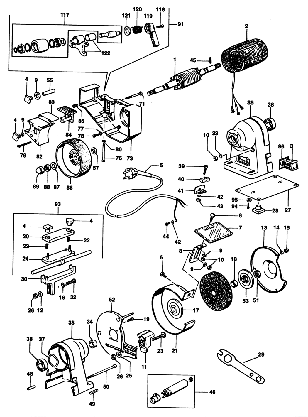 Elu MWA149 Type 2 Bench Grinder Spare Parts