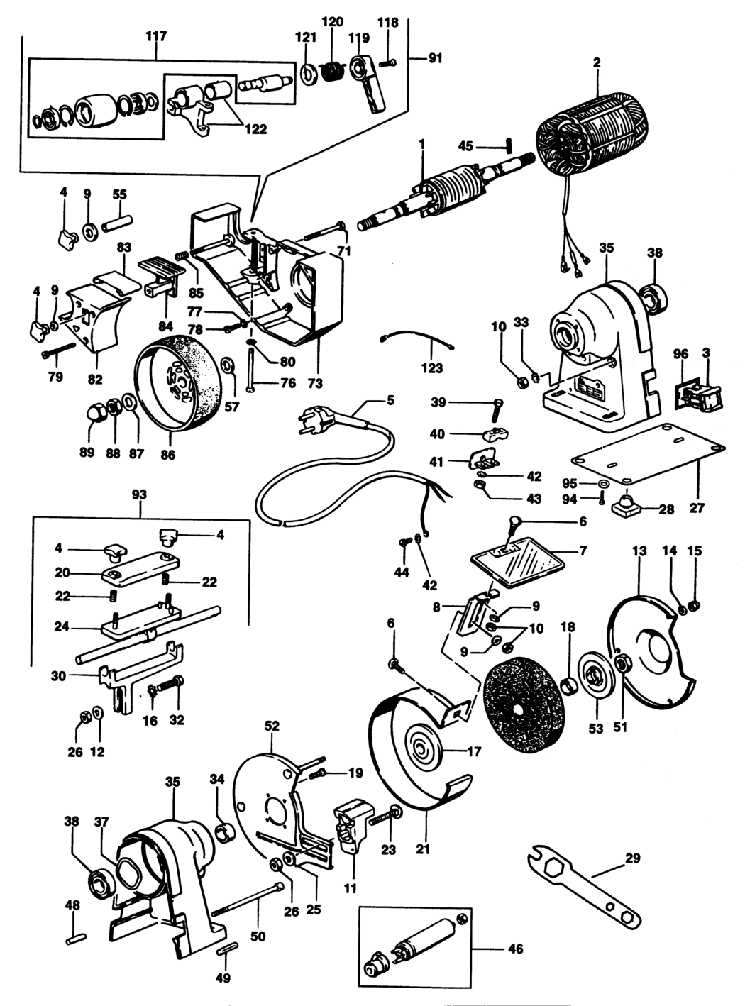 Elu MWA149 Type 3 Bench Grinder Spare Parts