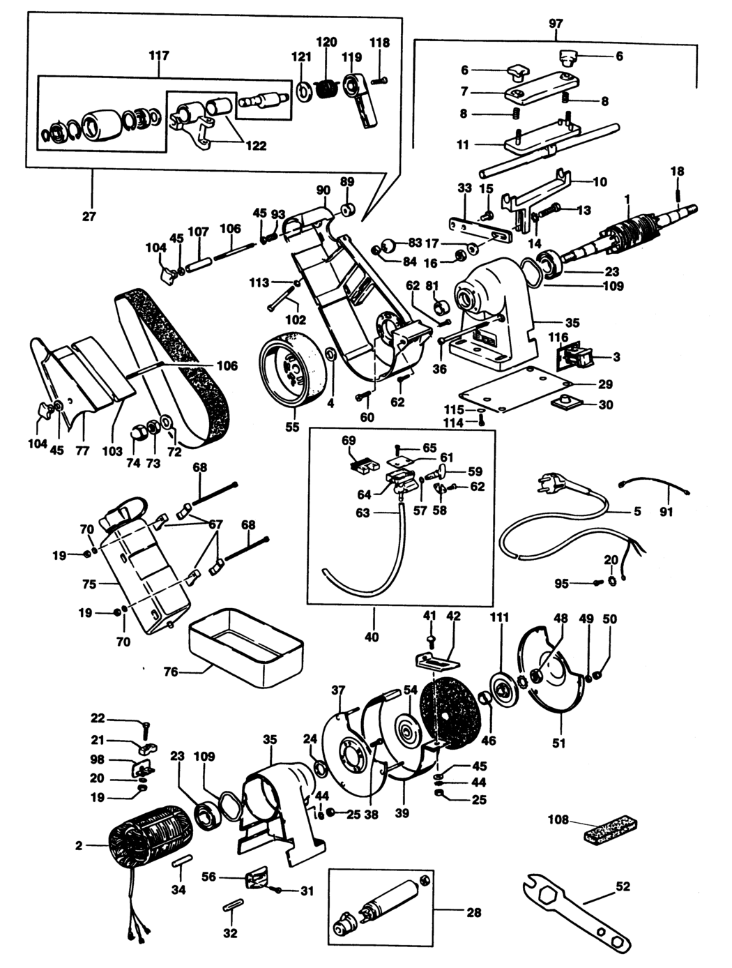 Elu MWA61W Type 3 Bench Grinder Spare Parts